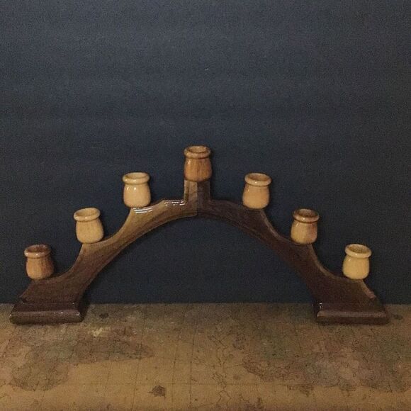 Beautiful, handmade wooden arch candle holder - Picture 4 of 8